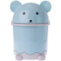 Los mejores  - CADANIA Mini Cubo de Basura Escritorio Mesa de Basura Mesa Hogar Bote de Basura Tapa giratoria Forma de Oso 1.5L - Azul